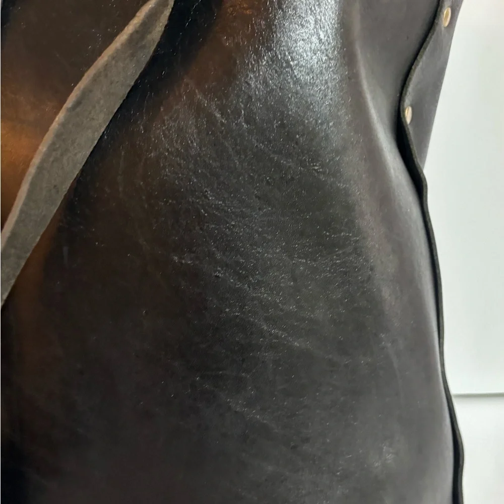 Vintage unisex Black Leather Backpack